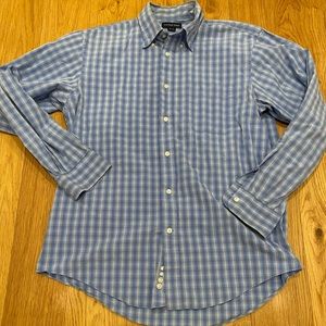 Light blue checkered landsend men’s button down